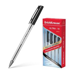 Цена за 12 шт. Ручка шариковая ErichKrause ULTRA-10 Stick Classic 0.7, Super Glide Technology, цвет чернил черный (в коробке по 12 шт.)