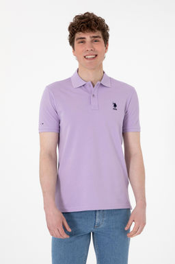 Erkek Slim Fit Polo Yaka Lila Basic Ti__rt Sepette S_rpriz _ndirim