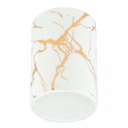 Набор для ванной "Мрамор" 4 предмета: дозатор для мыла 360мл, д7см, h17,8см; мыльница 11,3х7,8х2,4см; стакан для зубных щеток с разделителем 330мл, д7см, h10,7см, стакан 290мл, д6,3см, h11см; фурнитура пластик "под золото", глянцвая глазурь, белый/зо