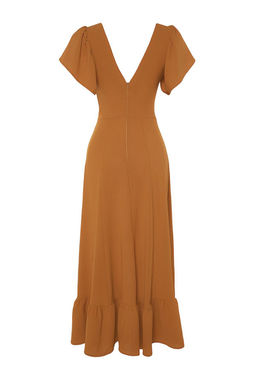 Tarc?n A-Kesim Yaka Detayl? Dokuma Elbise TWOSS23EL02065 - Trendyolmilla фото 7