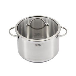 1370 GIPFEL Кастрюля VICTORY 24x15,5см/7,0л со стеклянной крышкой, с капсульным дном. Материал: нерж. сталь 18/10  фото 2