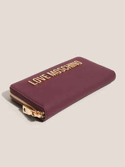 Женский кошелёк LOVE MOSCHINO SLG LAMINATED BOLD LOVE Артикул 4560644, фиолетово-бордовый