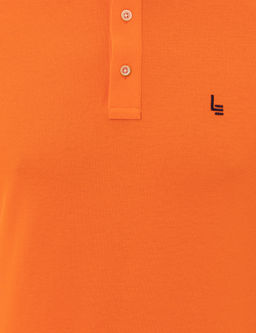 Turuncu Polo Yaka Slim Fit Basic T-Shirt
