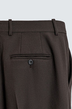 100% WOOL PLEATED TROUSERS - Zara фото 7