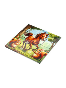 Настольная игра логическая «Пятнашки. Лошадка с белочками», 22×22 см, головоломка