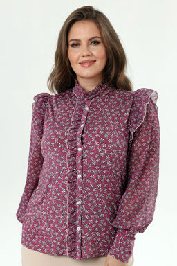 Блузка женская 7014-27/07/Брусничный, белый