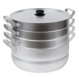 Манты-казан (мантоварка) алюминиевая 13л, д34см, h29,5см, s1-1,75мм, 3 сетки, матовый, металлическая крышка (Россия)