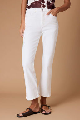 Beyaz Yuksek Bel Orta Esnek Flare Ispanyol Paca Jeans TWOSS26JE00199 - Trendyolmilla фото 3