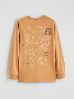 Bask?l? Erkek ?ocuk Pijama ?st