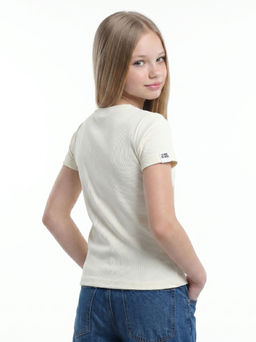Футболка в рубчик 22-0210 бежевый - Mini maxi фото 155