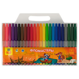Фломастеры Мульти-Пульти "Енот в Венеции" 24цв. (WP_68085) смываемые, в блистере