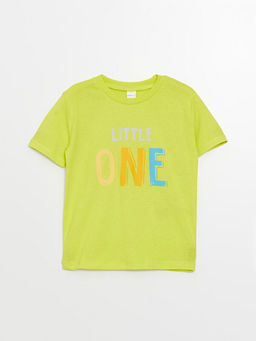 Bisiklet Yaka Bask?l? K?sa Kollu Erkek ?ocuk Ti??rt