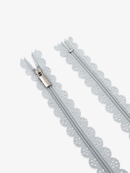 Цена за 10 шт. Молния «Спираль», №3, неразъёмная, ажурная, замок автомат, 50 см, серая