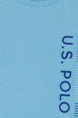 Детская бирюзовая футболка с круглым вырезом Неожиданная скидка в корзине - U.s. polo assn фото 3