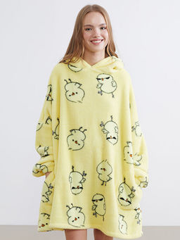 Kap??onlu Oversize Kad?n Pel?? Pijama ?st?