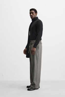 HERRINGBONE BELTED TROUSERS - Zara фото 4