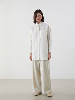 Dokulu Oversize Kad?n G?mlek Tunik