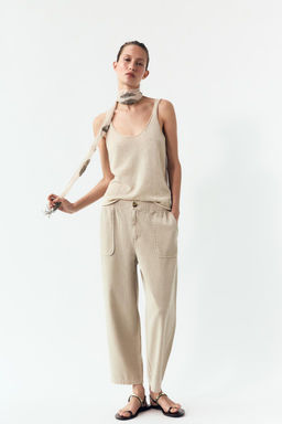 LINEN BLEND KNIT TOP - Zara фото 24