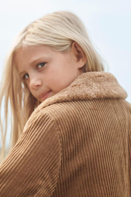 CORDUROY COAT WITH FAUX FUR PETER PAN COLLAR LIMITED EDITION - Zara фото 7