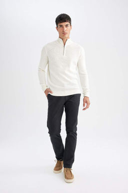 Прямые брюки чинос стандартного кроя с карманами - Defacto фото 2