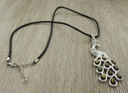 Кулон "Павлин" перламутр гелиотис