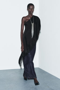 ZW COLLECTION ASYMMETRIC LACE TOP