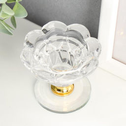 Стеклянный подсвечник на 1 свечу «Цветочек», 5.5×6.8×6.8 см