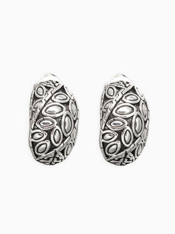 Клипсы для ушей Грейс лепестки, цвет чернёное серебро