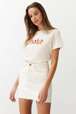 TRENDYOLMILLA Tas Payet Nak?sl? Basic Kal?p Orme T-Shirt TWOSS24TS00045  фото 2