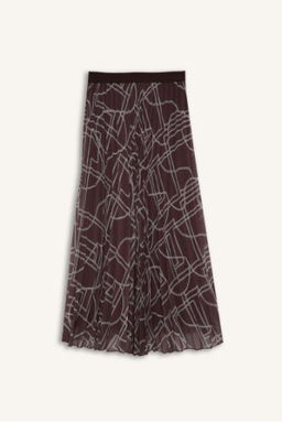 Desenli Pilise Sifon Maxi Etek