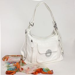 Сумка женская искусственная кожа Guecca-1673 (рюкзак-change), 2отд, белый SALE 235161