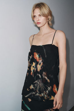 BEADED PRINTED CAPE DRESS - Zara фото 4