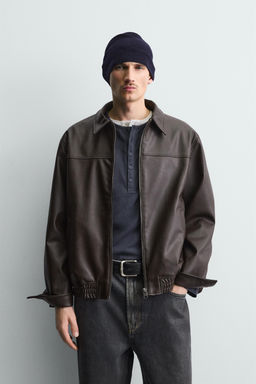 CAZADORA BOMBER EFECTO PIEL / Marr?n chocolate - Zara фото 2