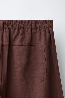 PANTAL?N BARREL CON LINO / Marr?n - Zara фото 5