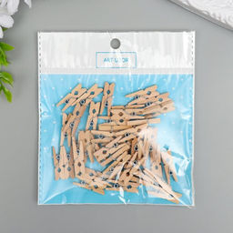 Цена за 2 шт. Декор для творчества дерево «Прищепка» (набор 40 шт.) 2.5×0.8 см