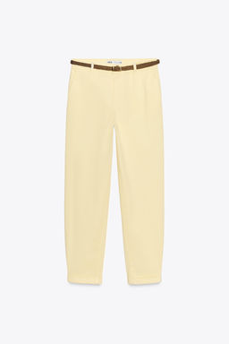CHINO TROUSERS WITH BRAIDED BELT - Zara фото 22