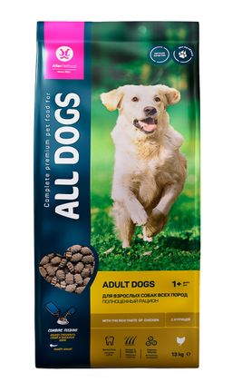 ALL DOGS д/соб. сухой корм с курицей 13 кг