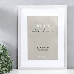 Фоторамка для фото 30×40 см Ellis, МДФ, с паспарту, серебро