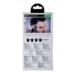 Машинка для стрижки Hoco HP22, 4 насадки, 1.5/3/4.5/6 мм, от АКБ, чёрная