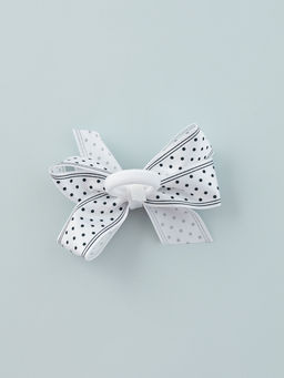 Цена за 6 шт. Бант для волос на резинке «Школьница», полоски горох, 8 см, бело-синий