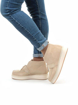 01-5172-5 BEIGE Ботинки женские демисезонные (натуральная замша, байка)