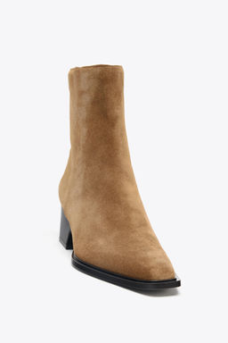 SPLIT SUEDE HEELED ANKLE BOOTS - Zara фото 3