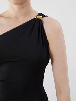 Tek Omuz B?zg?l? Elbise