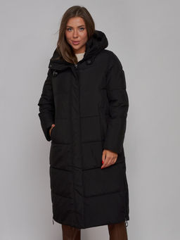 Пальто утепленное молодежное зимнее женское черного цвета 52329Ch - Holdluck фото 18