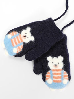 Варежки детские на шнурке Kim Lin - Соль&перец фото 2