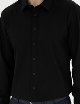 Siyah Regular Fit Uzun Kollu G_mlek