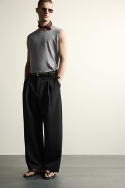 CAMISETA TANK PUNTO 100% LINO / Gris - Zara фото 6