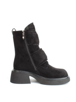 04-M3-HSM711 BLACK Ботинки зимние женские (натуральная замша, натуральный мех) - Фабричный китай фото 11