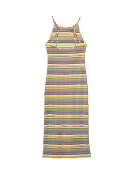 CONTE Облегающее платье миди на тонких бретелях LPL 922-1 yellow stripes yellow stripes
