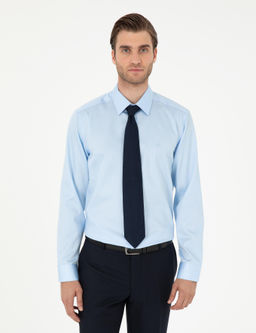 A__k Mavi Slim Fit Uzun Kollu Basic G_mlek